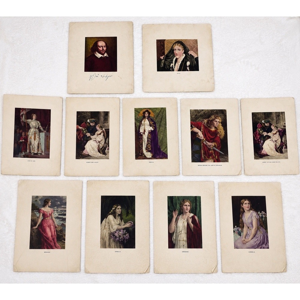 Antique Shakespeare Character Art Print Collection – Lot of 11